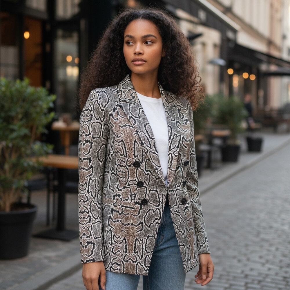 Cabi Python Double Breasted Blazer 3733 Snake Pri… - image 2